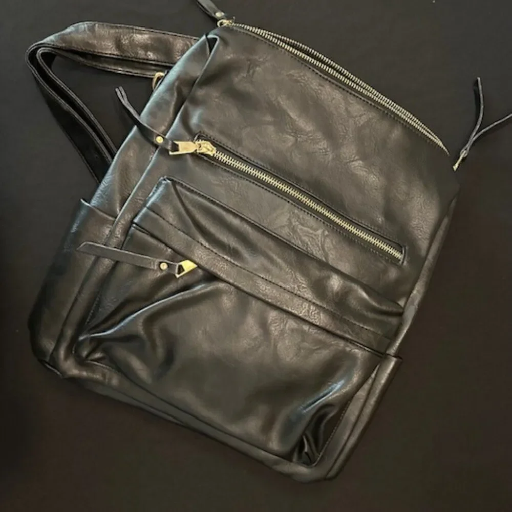 Black Shoulder Bag / Backpack  7340   NWT Boutique